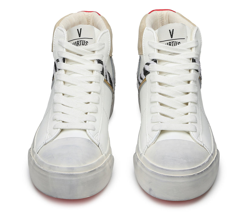 VIRTUS PALESTRE Rubby Mid Leather/suede off white/sand-zebra Shopping Online