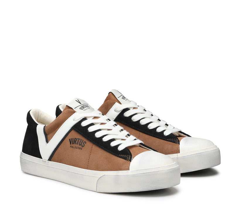 VIRTUS PALESTRE Rubby Low Suede Camel/Black Affare Del Giorno