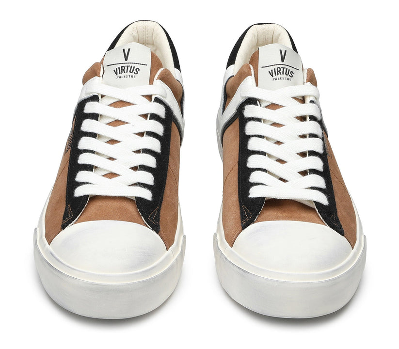 VIRTUS PALESTRE Rubby Low Suede Camel/Black Affare Del Giorno
