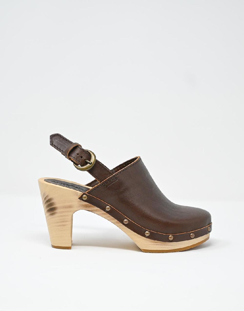 Wally Walker zoccolo in pelle dark chestnut Olandflex by astorflex Qualità Garantita