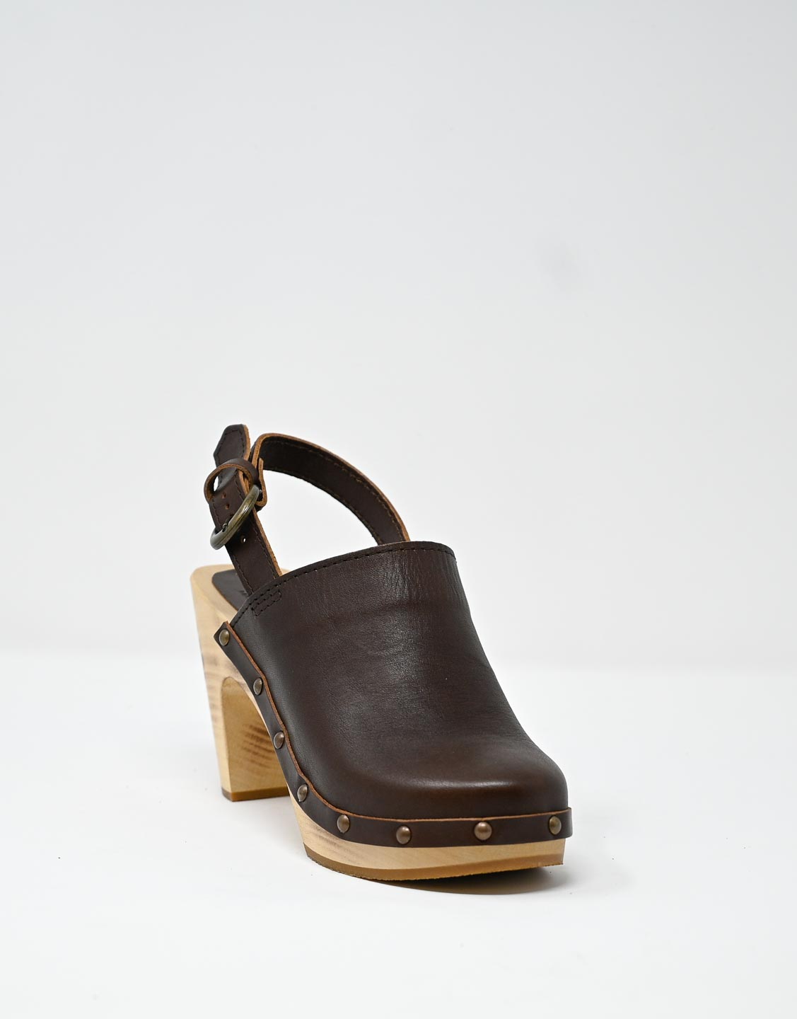 Wally Walker zoccolo in pelle dark chestnut Olandflex by astorflex Qualità Garantita