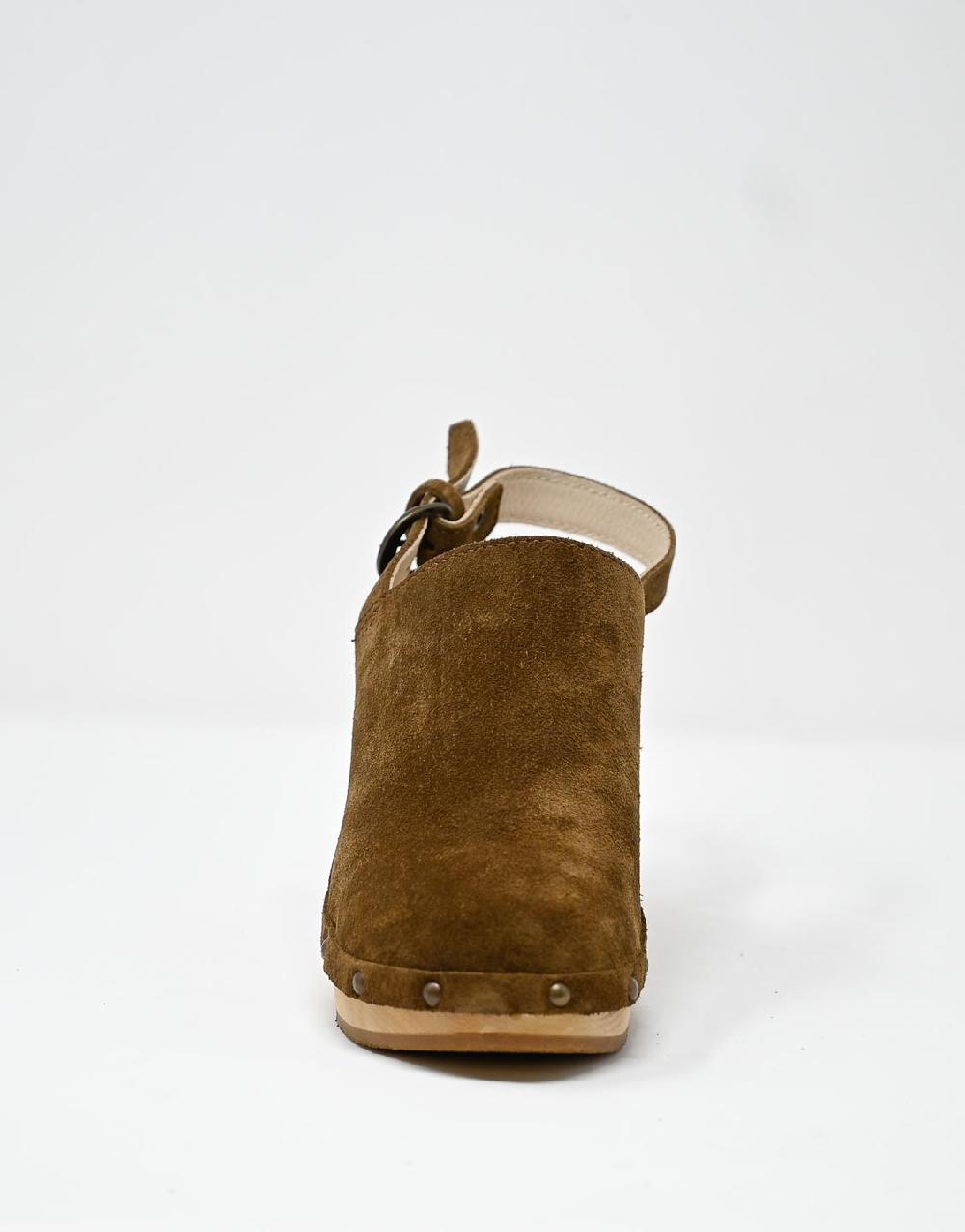 Wally Walker zoccolo in pelle scamosciata dark chestnut Olandflex by astorflex Acquista Ora