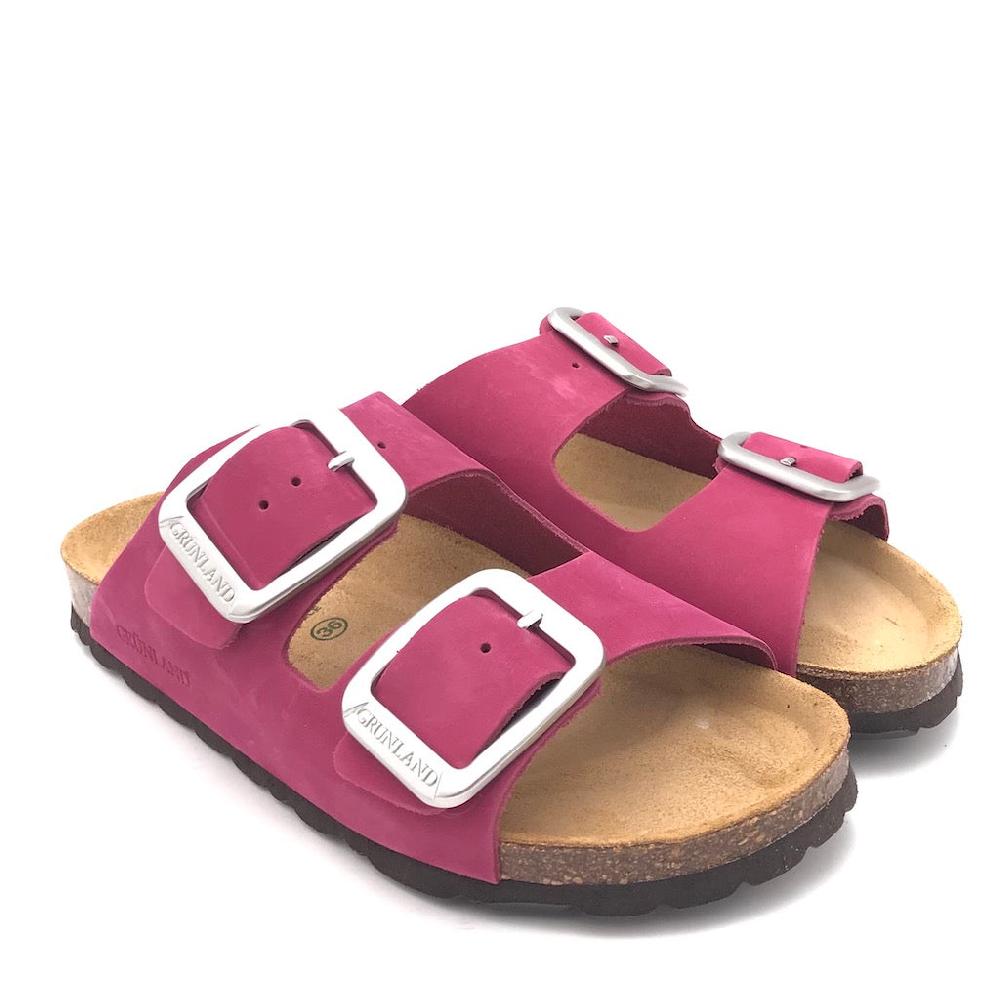 Zulian Calzature Ciabatta Sara doppia fibbia nabuk porpora Promozione Limitata