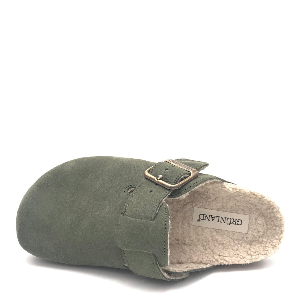 Zulian Calzature Ciabatta Sara shearling oliva Affare Del Giorno