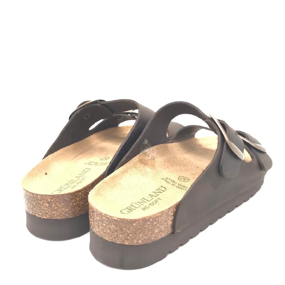 Zulian Calzature Ciabatta Hola doppia fibbia moro Sottocosto