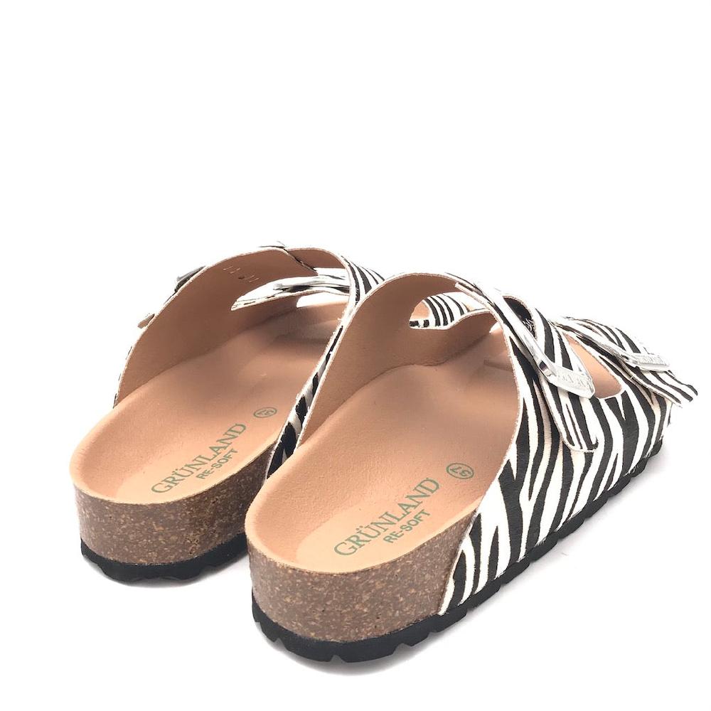 Zulian Calzature Ciabatta Enny doppia fibbia cavallino zebrato Offerte