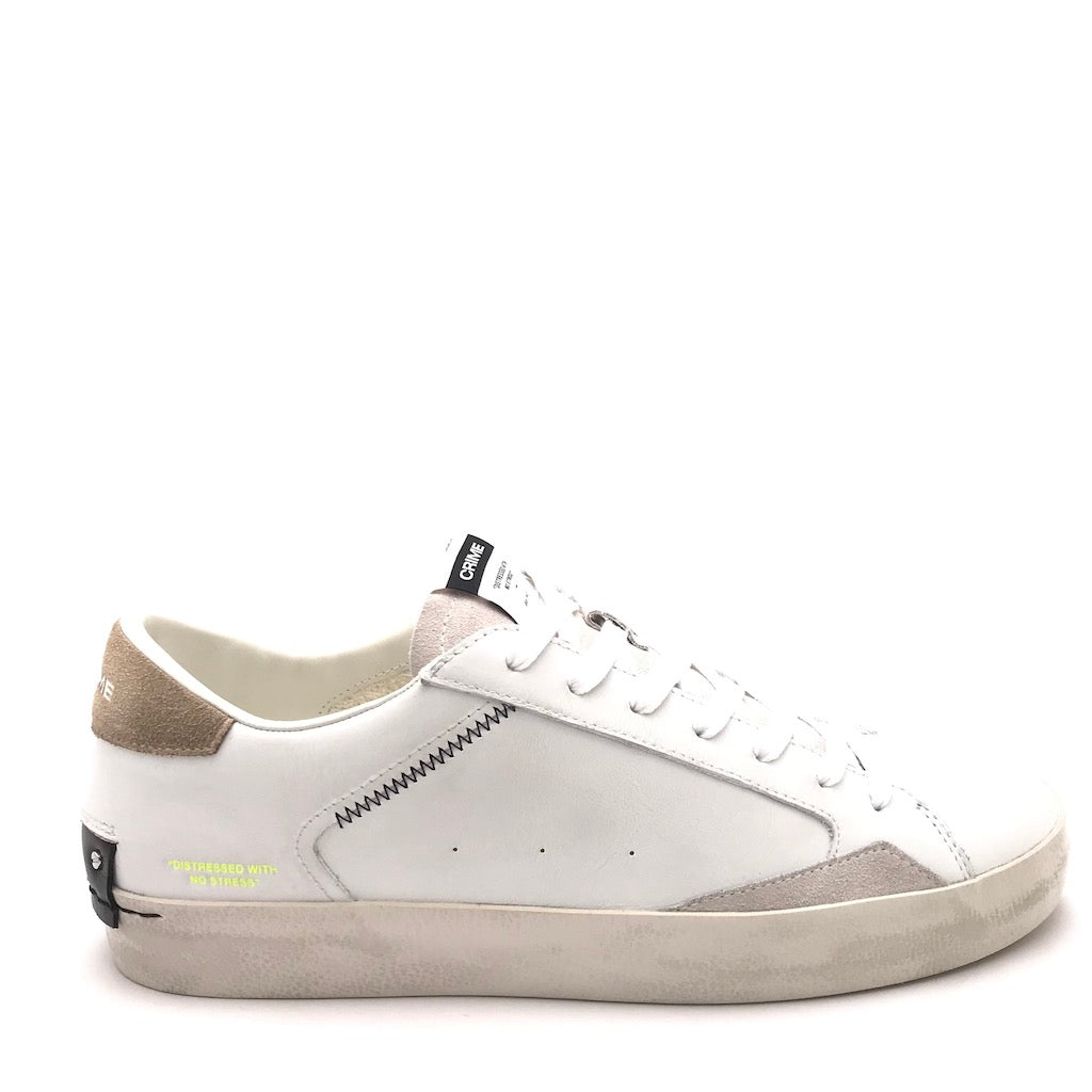 Zulian Calzature Sneakers Distrassed bianco-beige Consegna Veloce