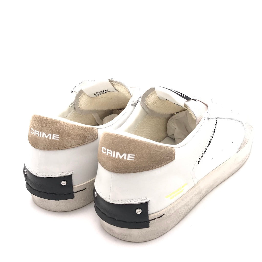 Zulian Calzature Sneakers Distrassed bianco-beige Consegna Veloce