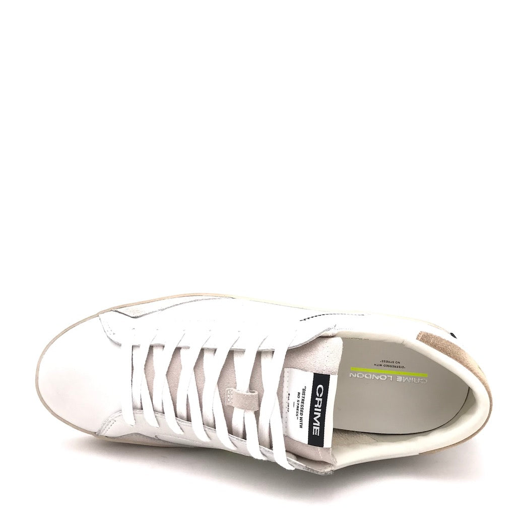 Zulian Calzature Sneakers Distrassed bianco-beige Consegna Veloce