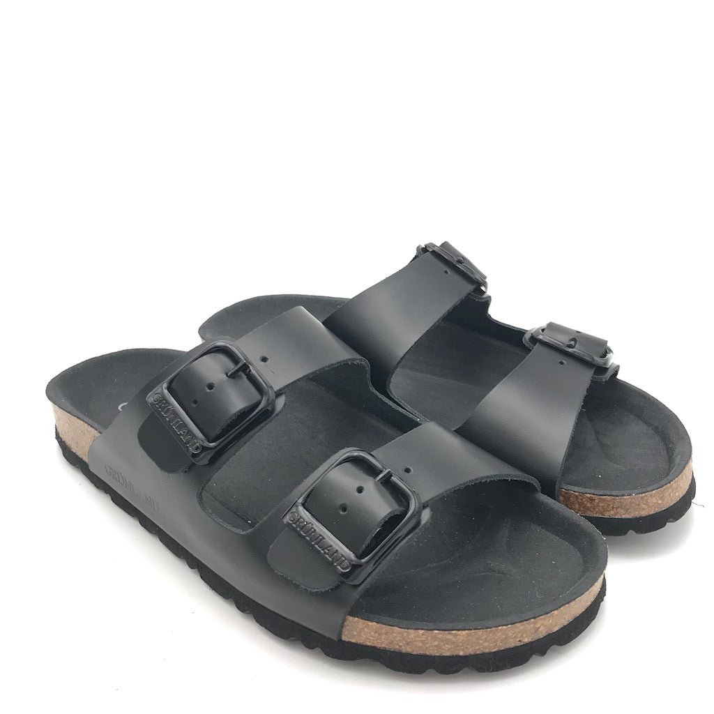Zulian Calzature Ciabatta Sara doppia fibbia pelle nera Offerta