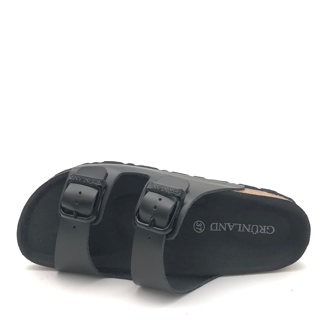 Zulian Calzature Ciabatta Sara doppia fibbia pelle nera Offerta