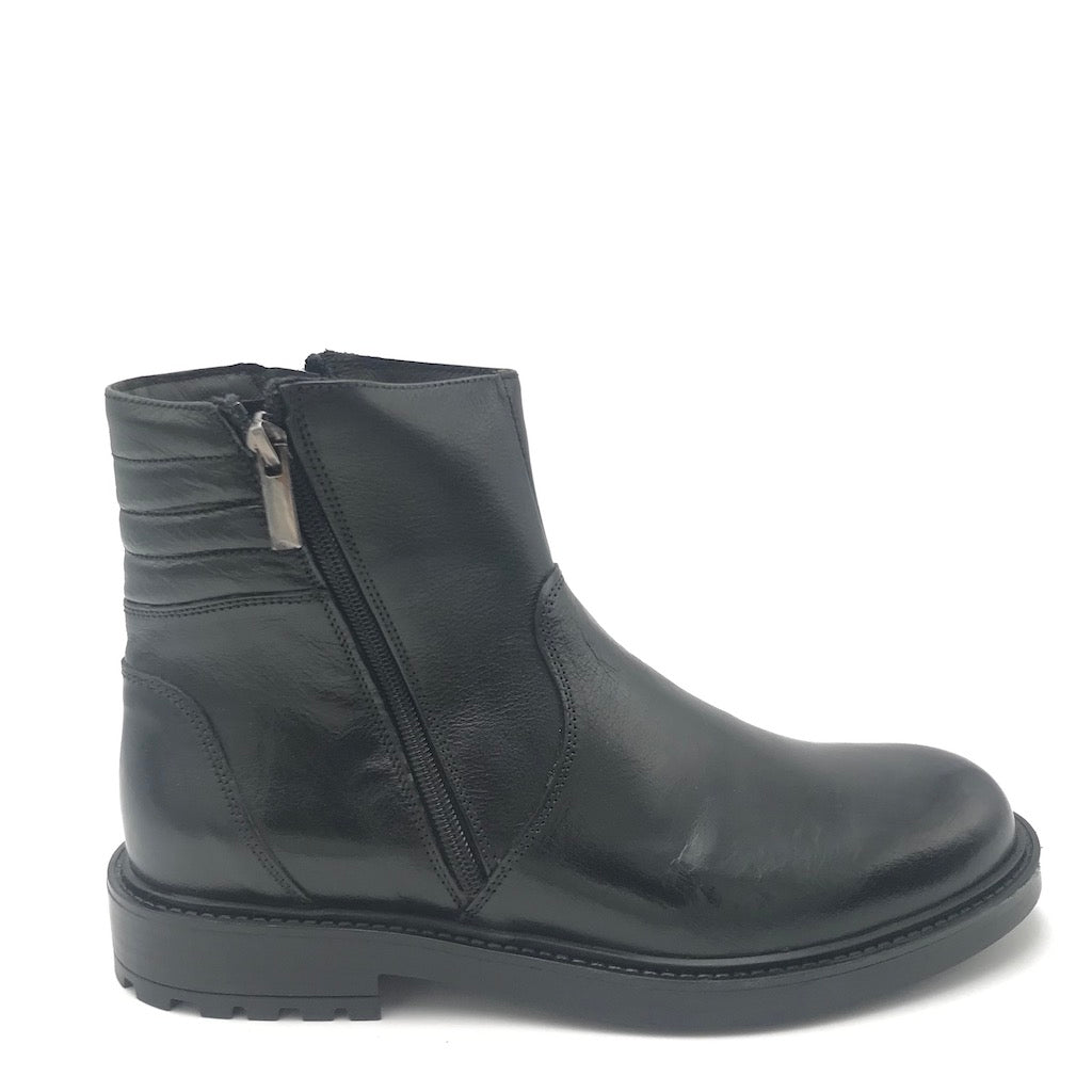 Zulian Calzature Stivaletto in pelle nera Spedizione Gratuita
