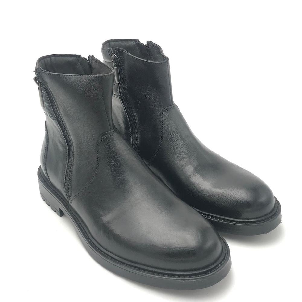 Zulian Calzature Stivaletto in pelle nera Spedizione Gratuita