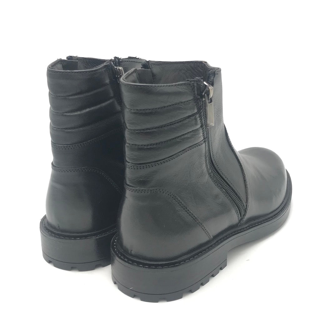 Zulian Calzature Stivaletto in pelle nera Spedizione Gratuita