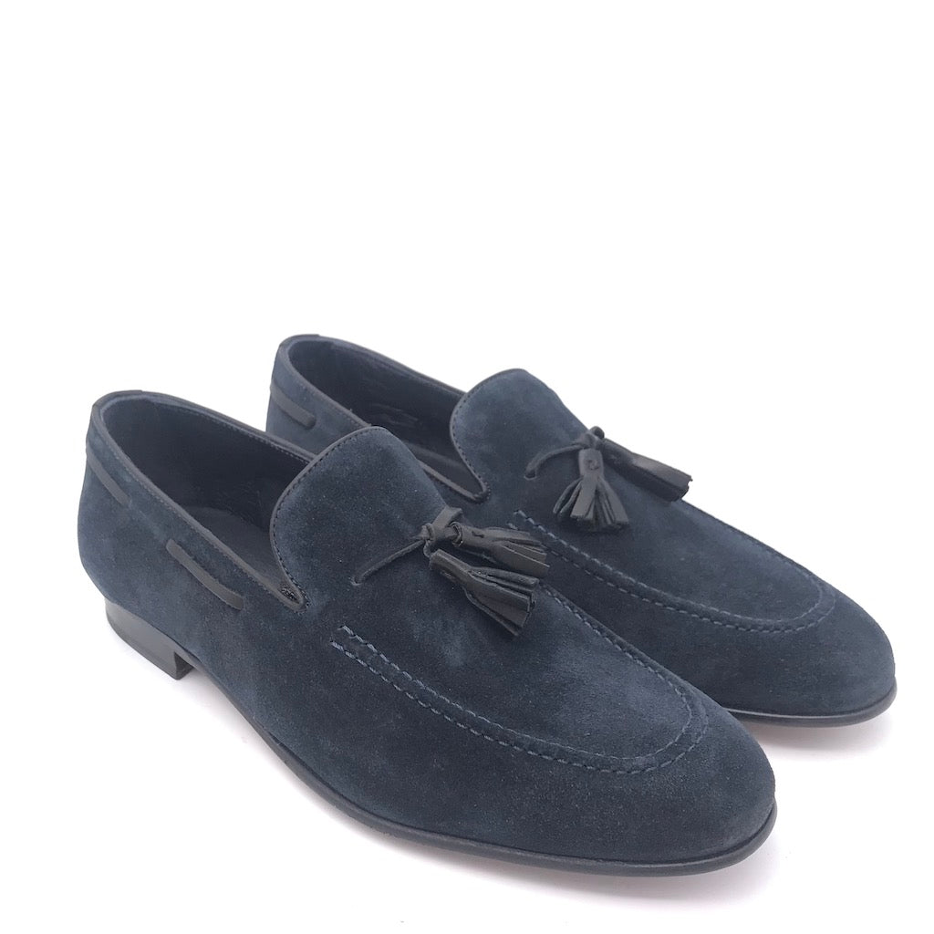 Zulian Calzature Mocassino nappine in velour blu Qualità