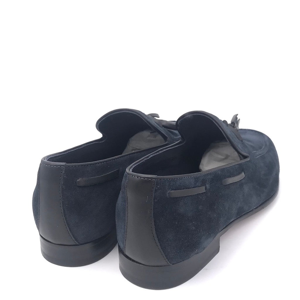 Zulian Calzature Mocassino nappine in velour blu Qualità