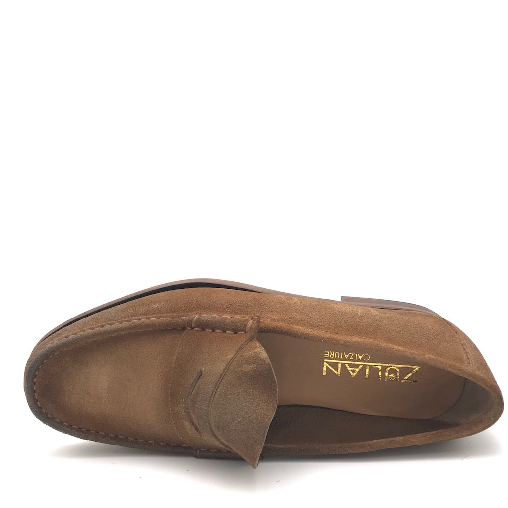 Zulian Calzature Mocassino in velour taupe Promozione