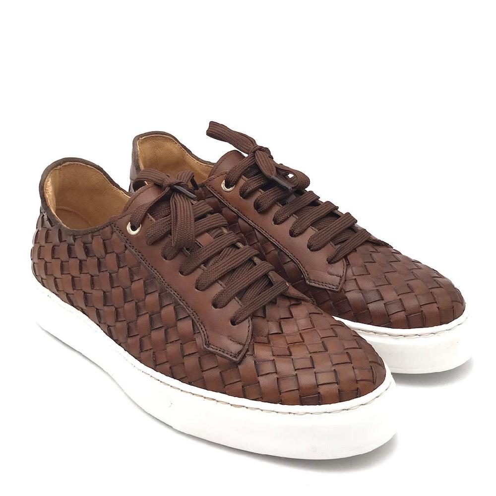 Zulian Calzature Sneakers intrecciata cuoio Presa