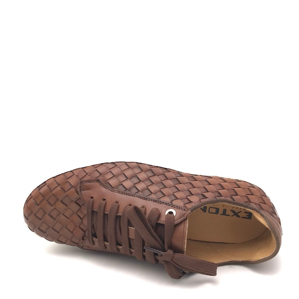 Zulian Calzature Sneakers intrecciata cuoio Presa