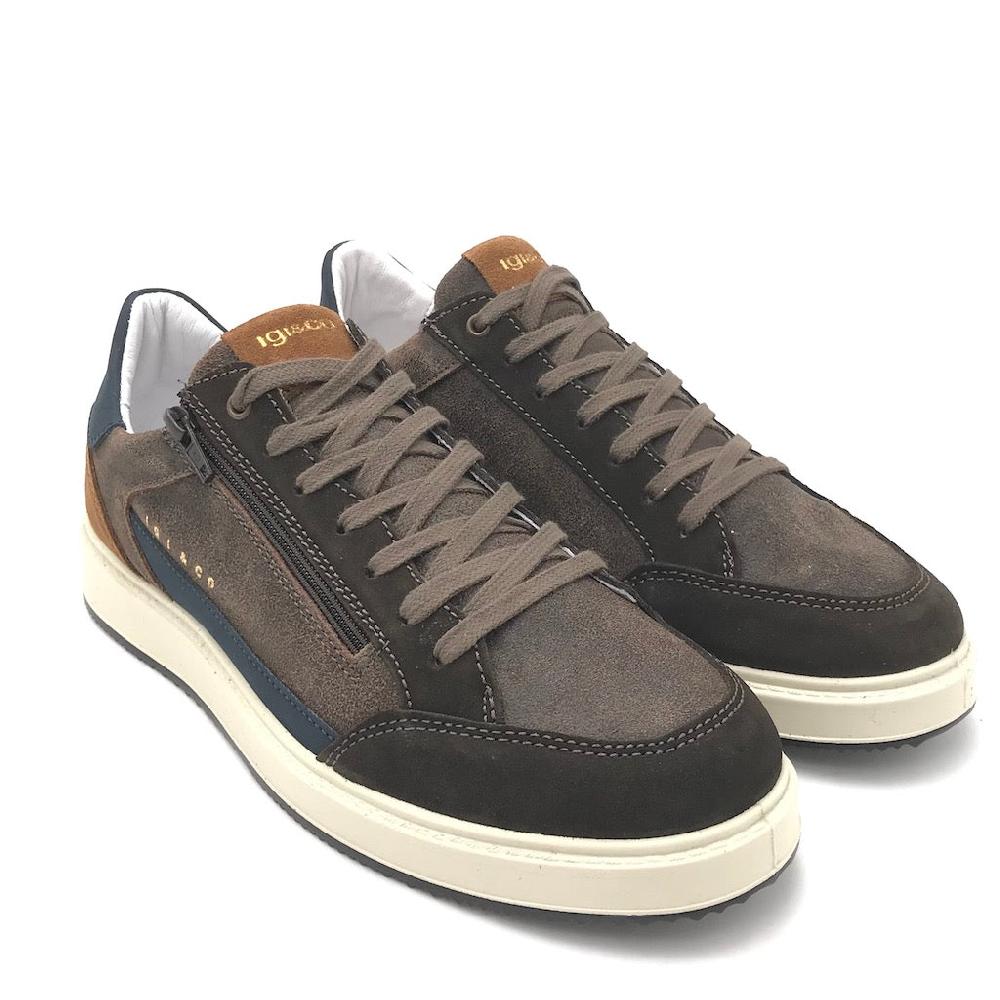 Zulian Calzature Sneakers Santiago camoscio marrone-blu Consegna Veloce