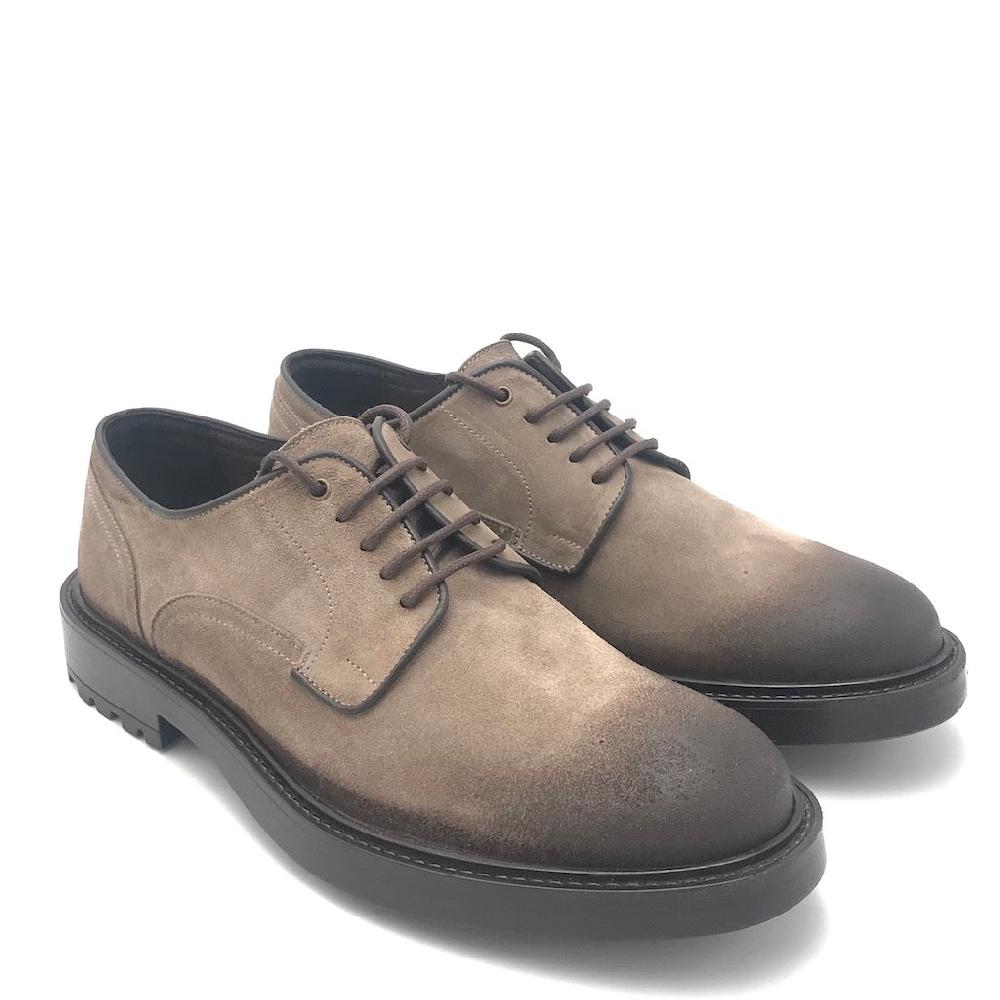 Zulian Calzature Allacciata in crosta anticata taupe Convenienza