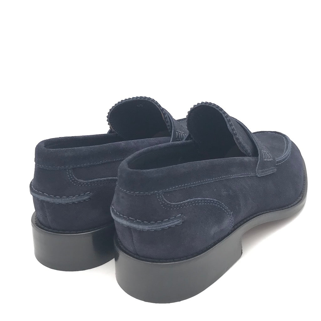Zulian Calzature Mocassino college in crosta blu Sconto