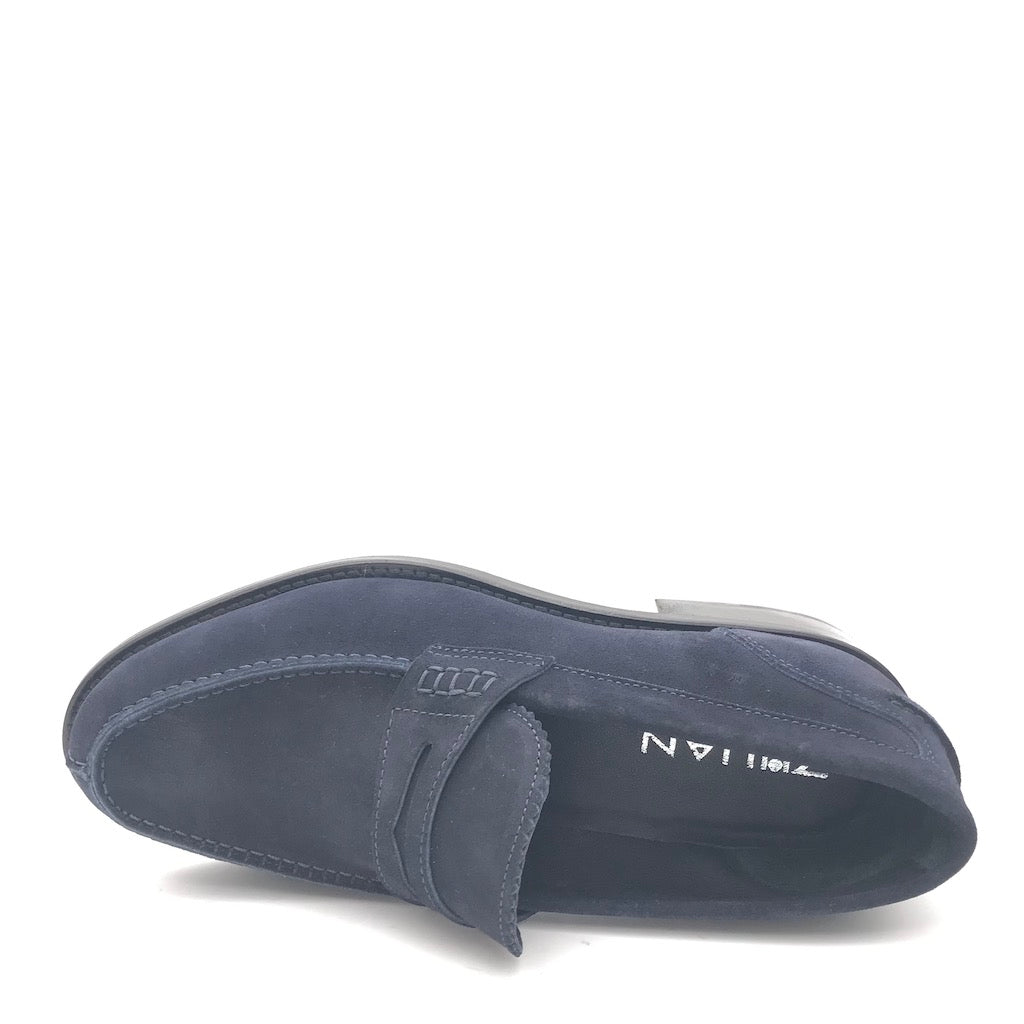Zulian Calzature Mocassino college in crosta blu Sconto