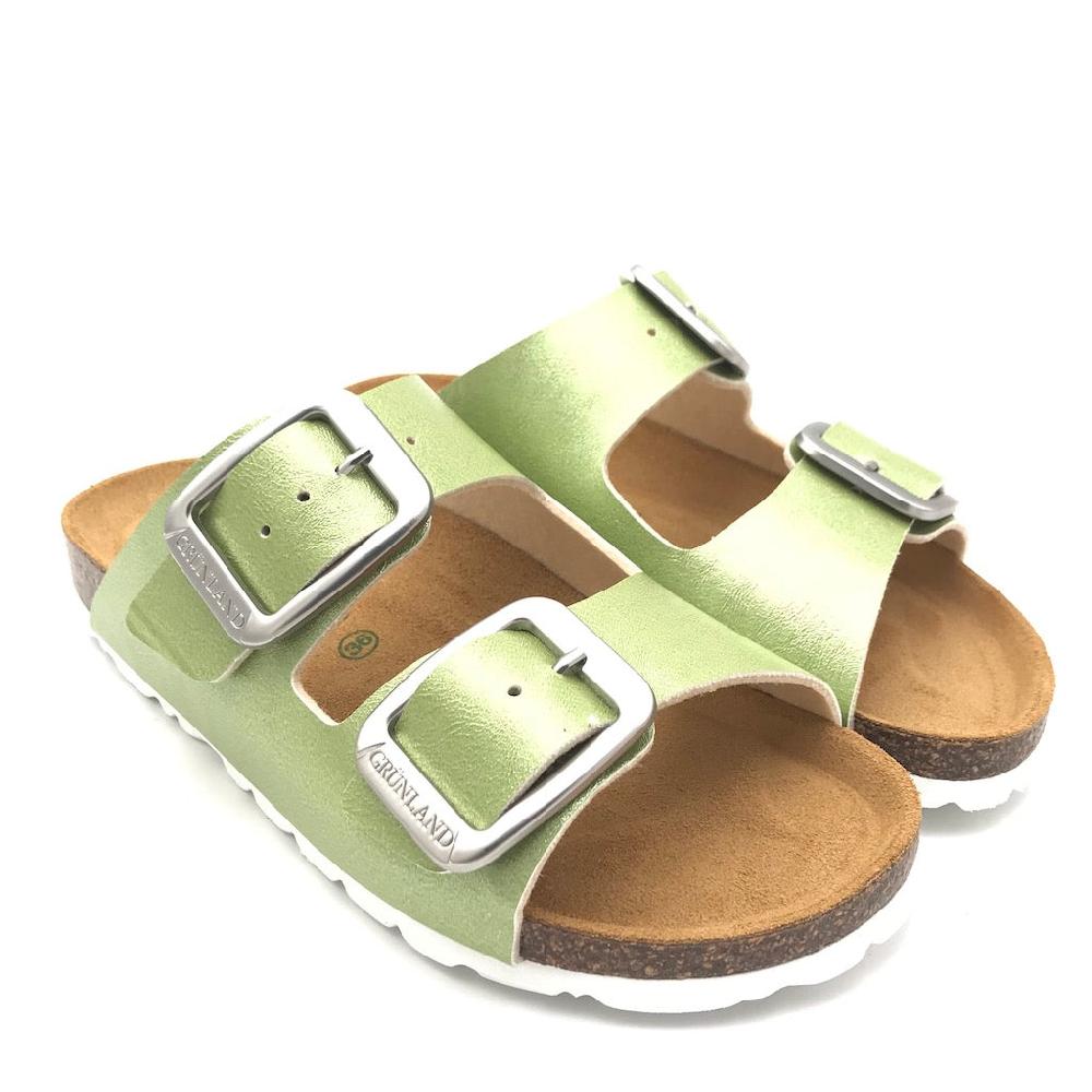 Zulian Calzature Ciabatta Sara doppia fibbia verde Soddisfazione Garantita