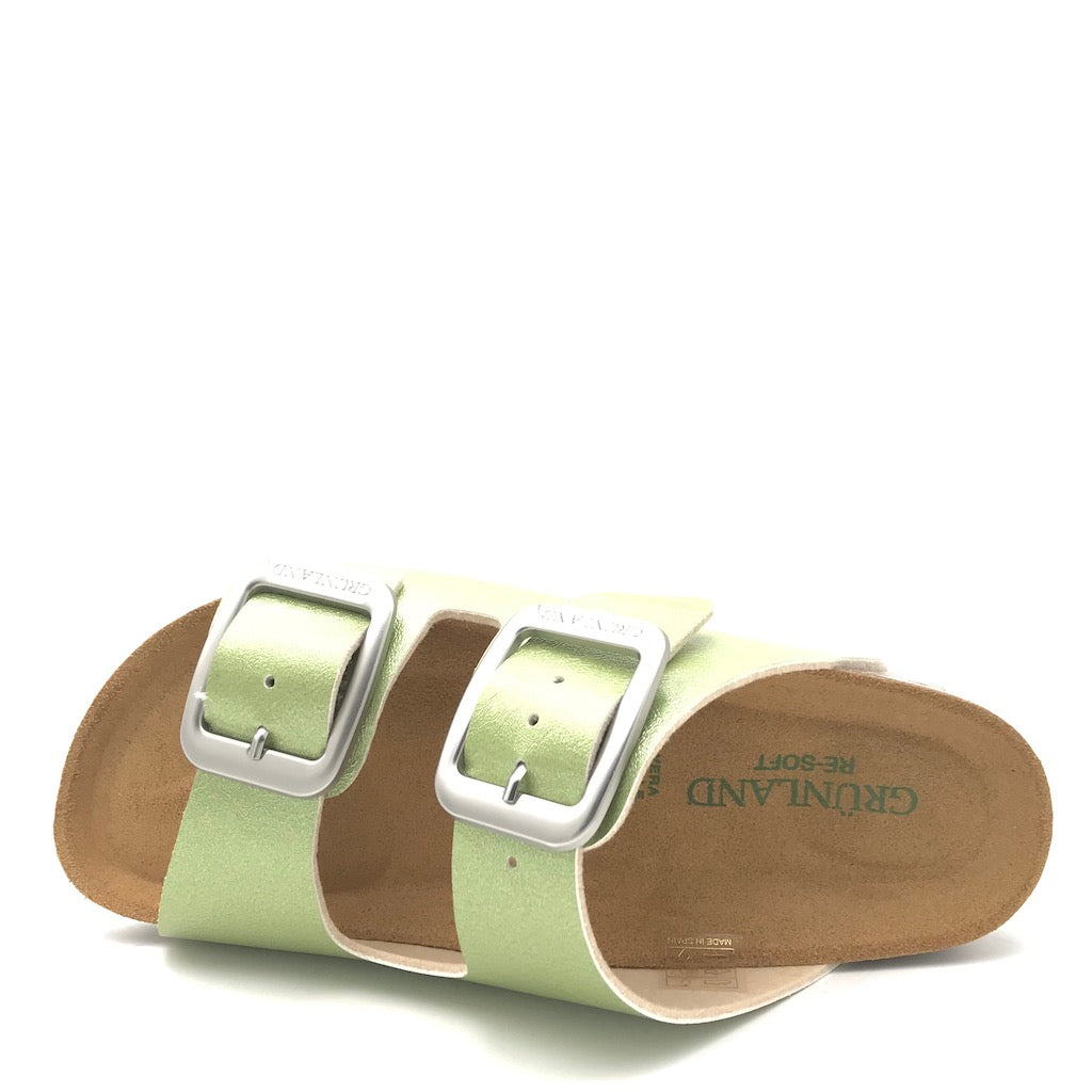 Zulian Calzature Ciabatta Sara doppia fibbia verde Soddisfazione Garantita