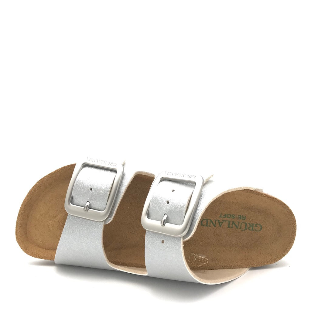 Zulian Calzature Ciabatta Sara doppia fibbia argento Qualità Garantita