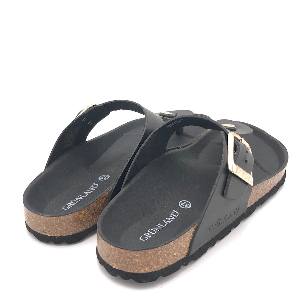 Zulian Calzature Ciabatta Sara infradito pelle nera Consegna Veloce