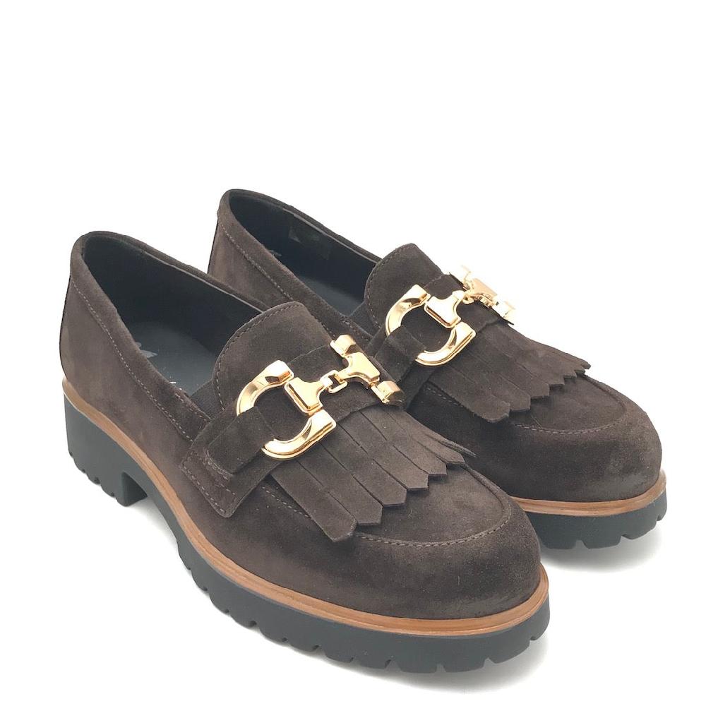 Zulian Calzature Mocassino in camoscio marrone Sottocosto