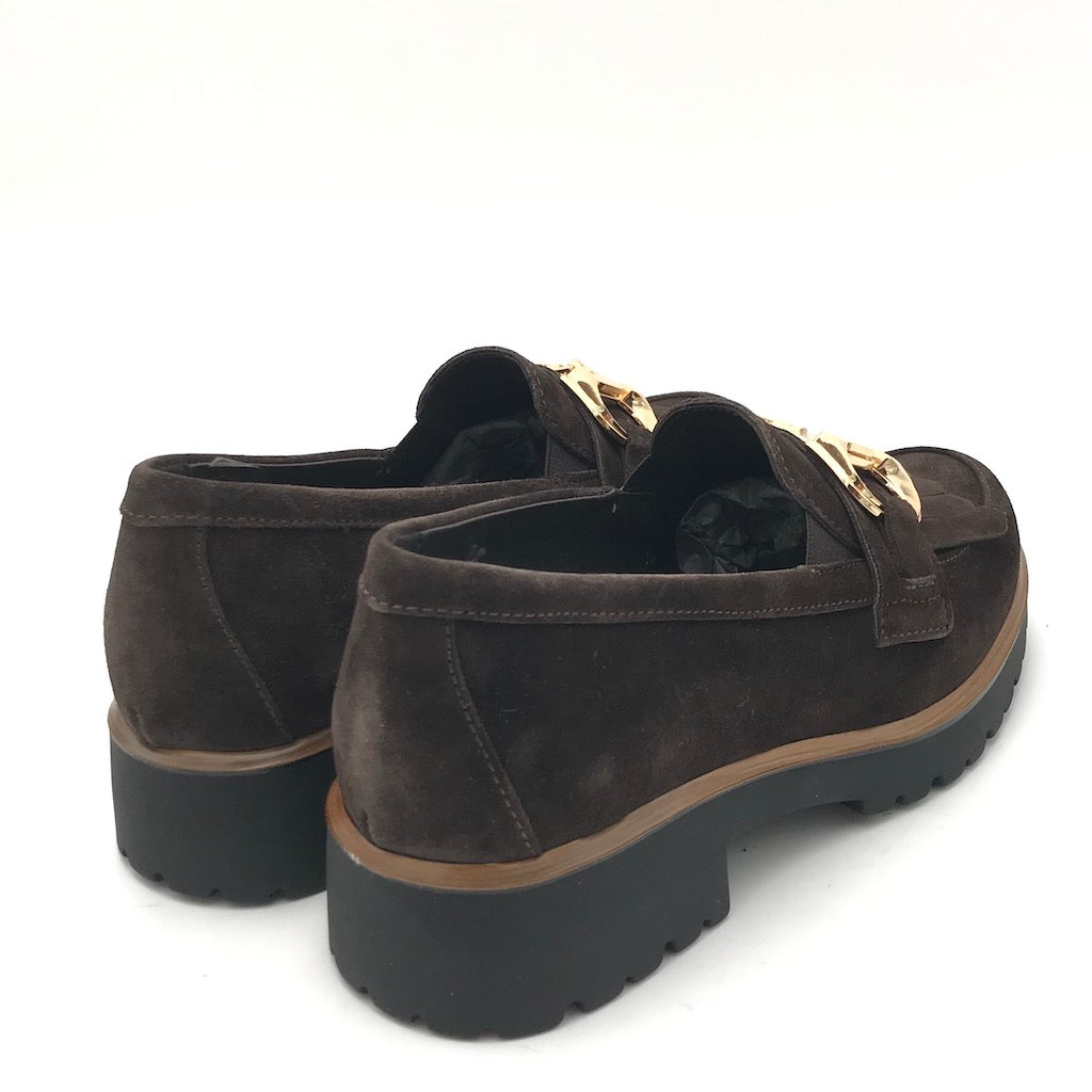 Zulian Calzature Mocassino in camoscio marrone Sottocosto