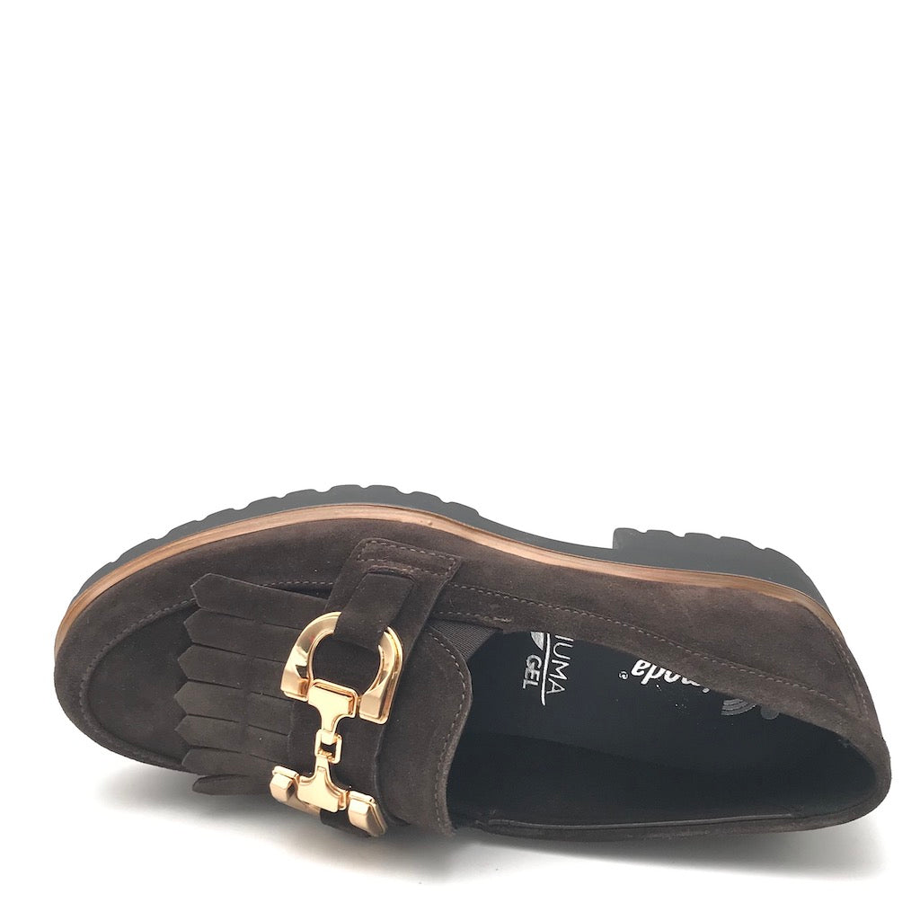 Zulian Calzature Mocassino in camoscio marrone Sottocosto