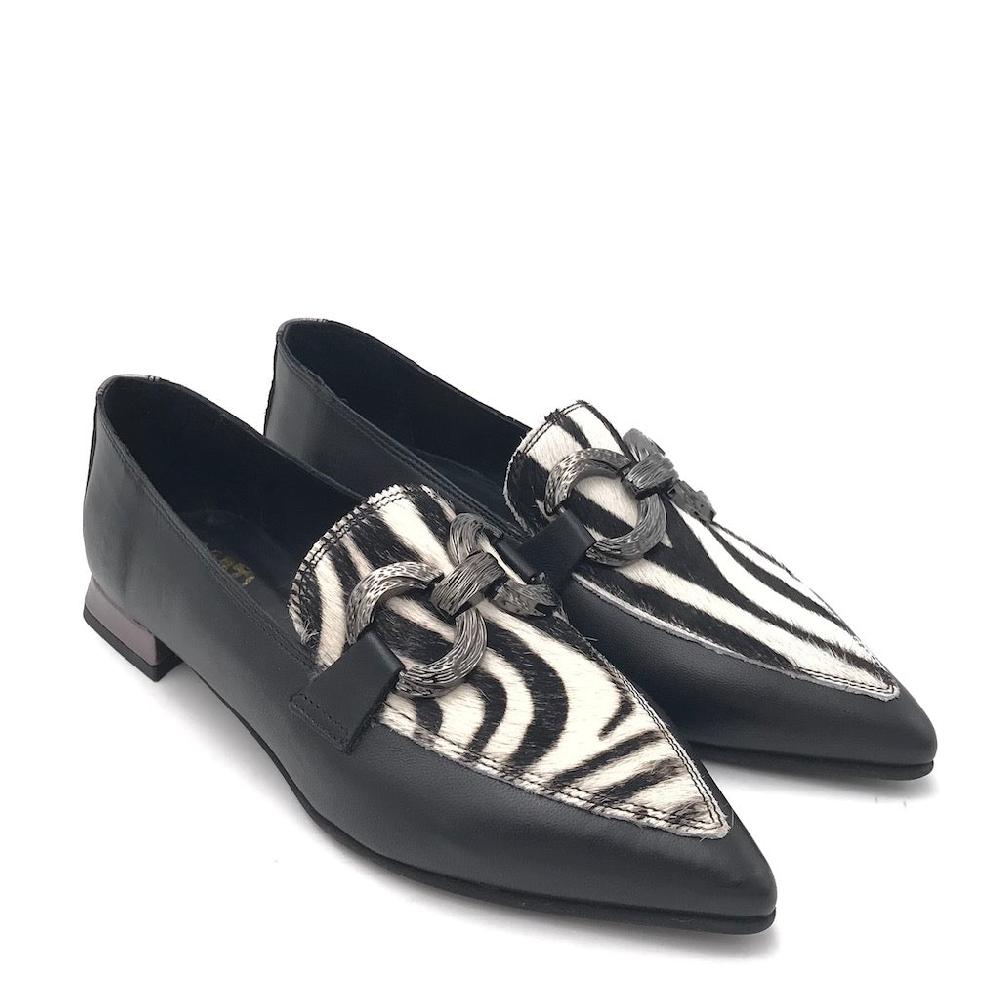 Zulian Calzature Mocassino zebra pelle nera 2025