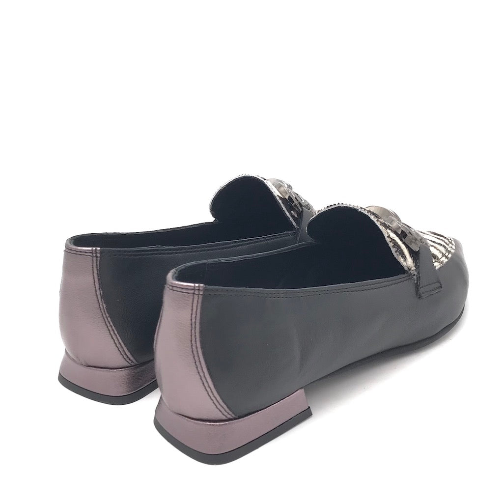 Zulian Calzature Mocassino zebra pelle nera 2025
