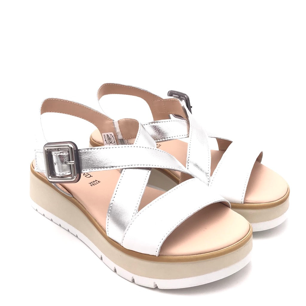 Zulian Calzature Sandalo Fasi bianco-argento Vendita