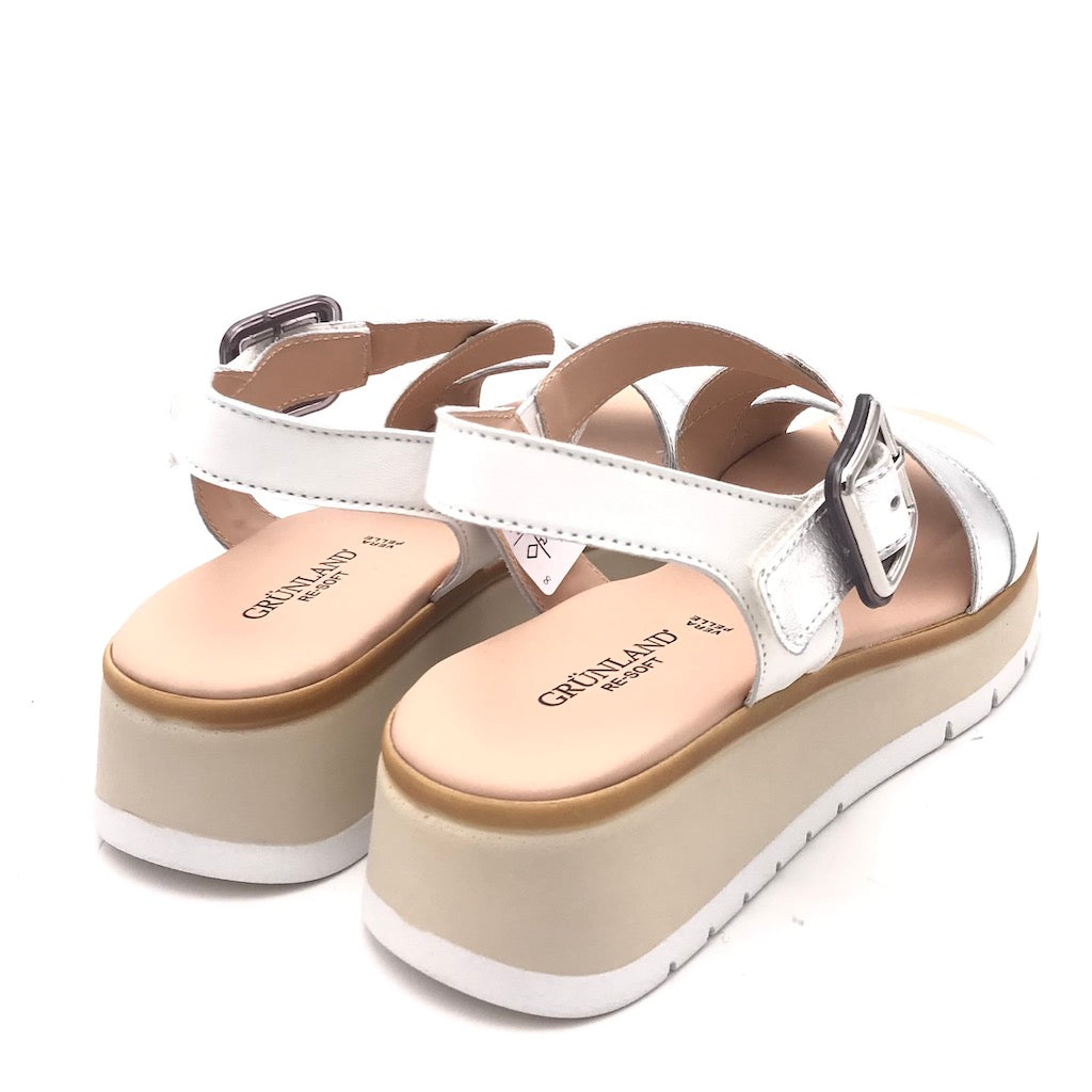 Zulian Calzature Sandalo Fasi bianco-argento Vendita