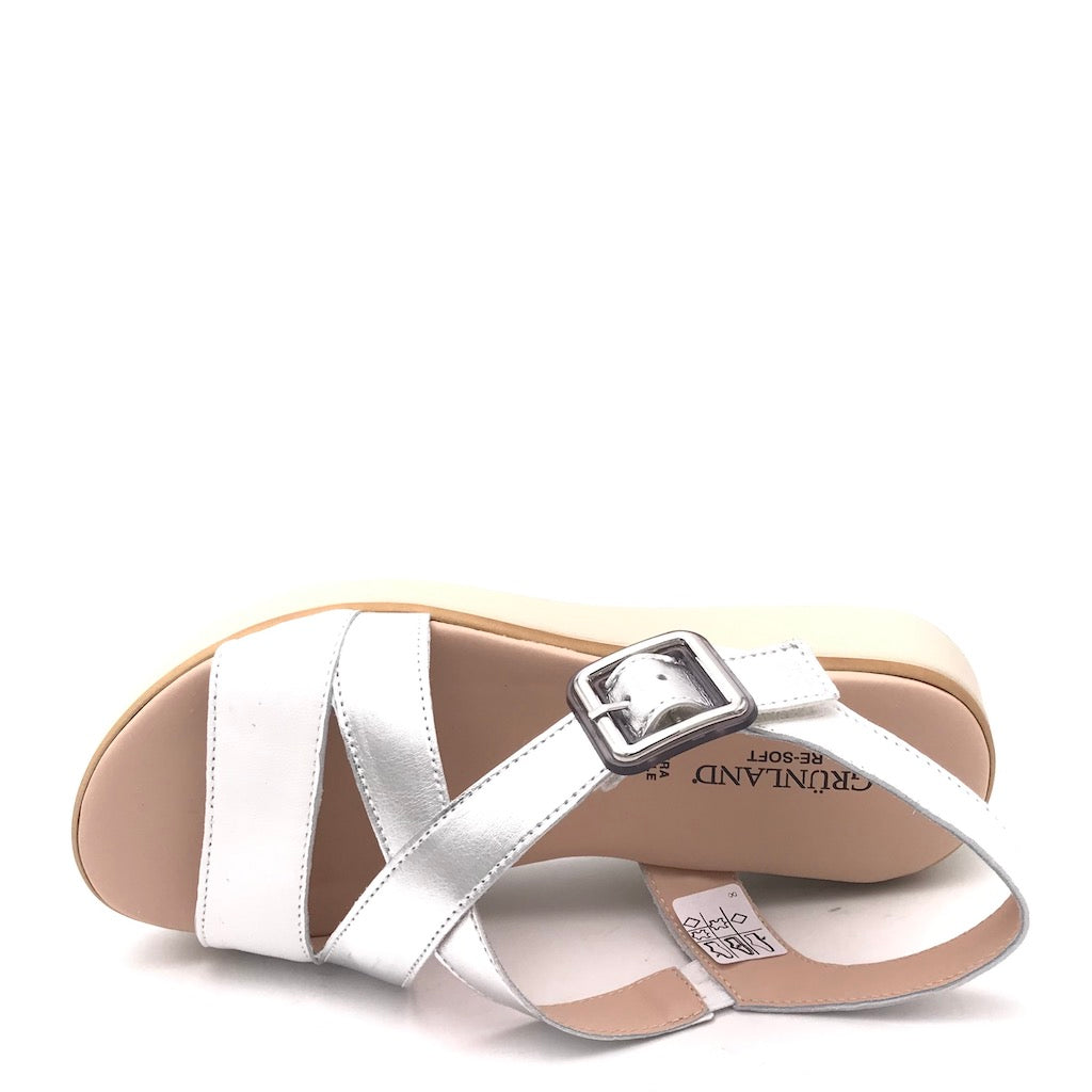 Zulian Calzature Sandalo Fasi bianco-argento Vendita