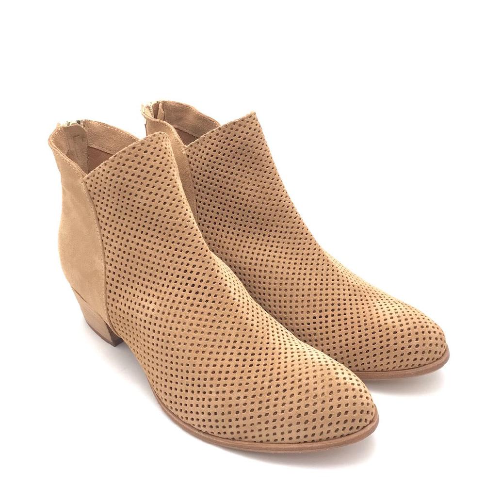 Zulian Calzature Tronchetto forato in crosta beige Soddisfazione Garantita