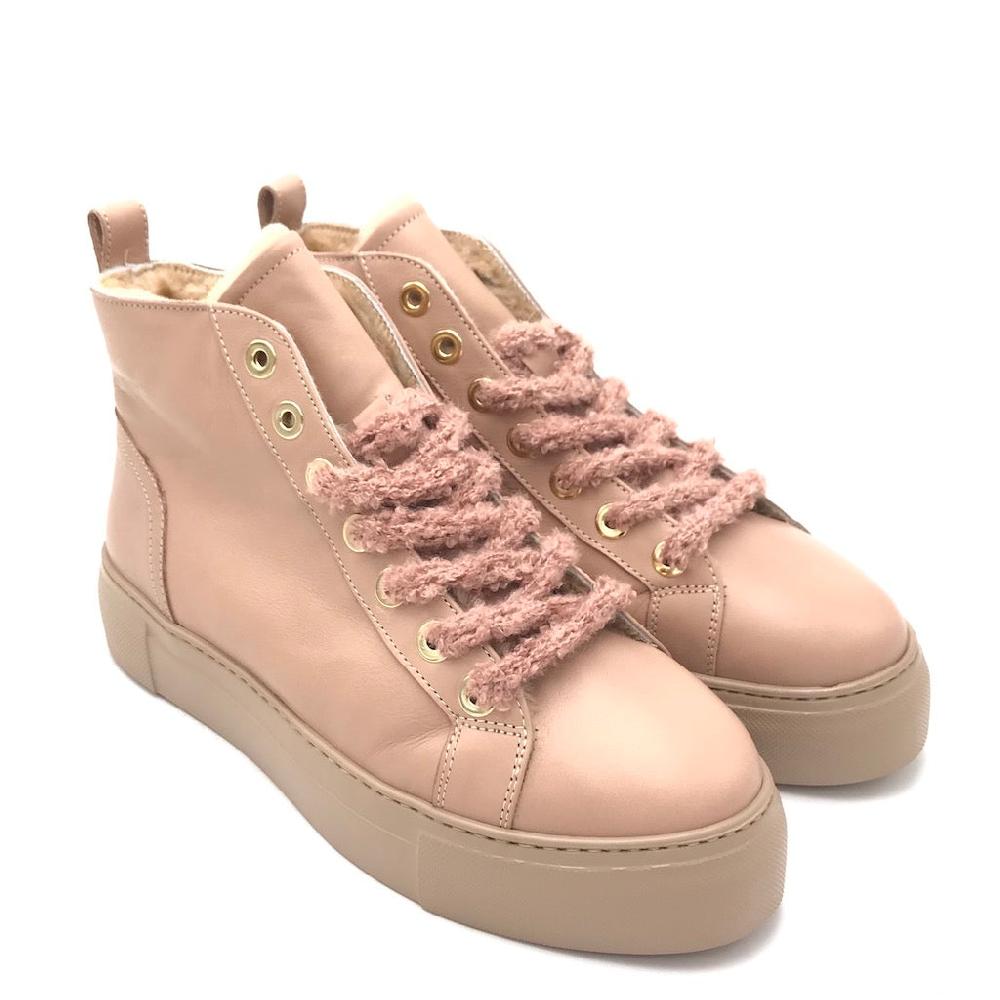 Zulian Calzature Sneakers alta nude Moda