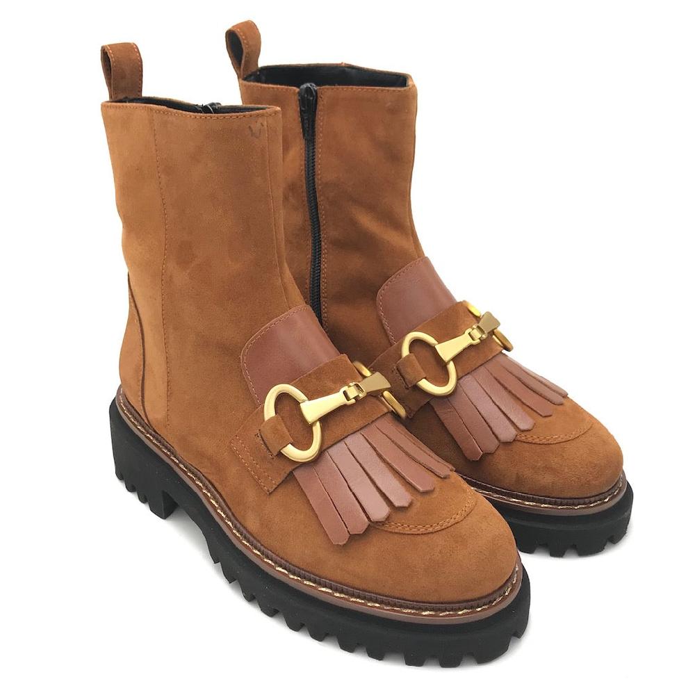 Zulian Calzature Tronchetto velour cuoio Italia