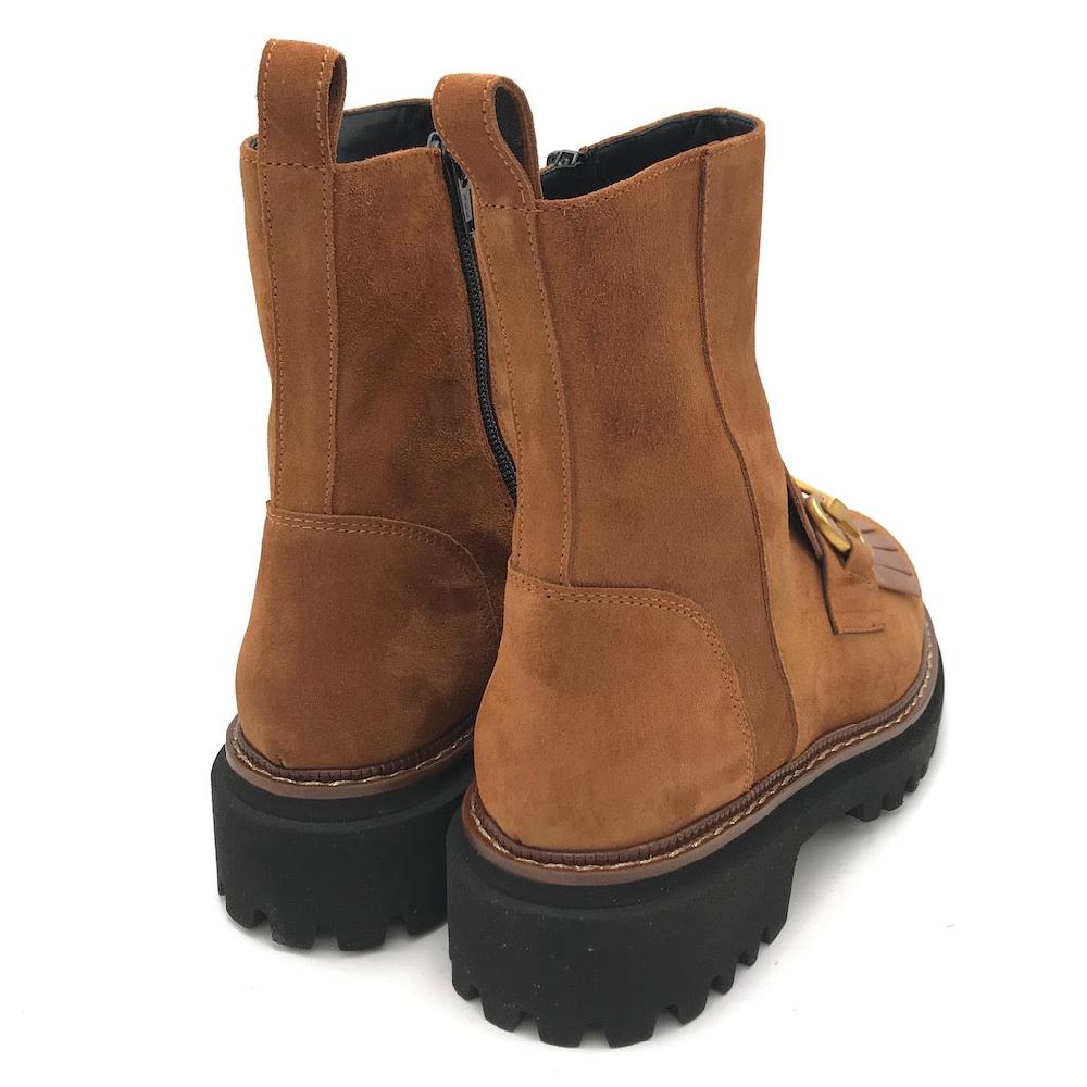 Zulian Calzature Tronchetto velour cuoio Italia