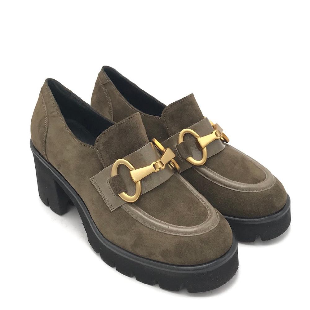 Zulian Calzature Mocassino velour oliva 2025