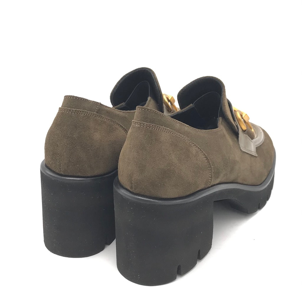 Zulian Calzature Mocassino velour oliva 2025