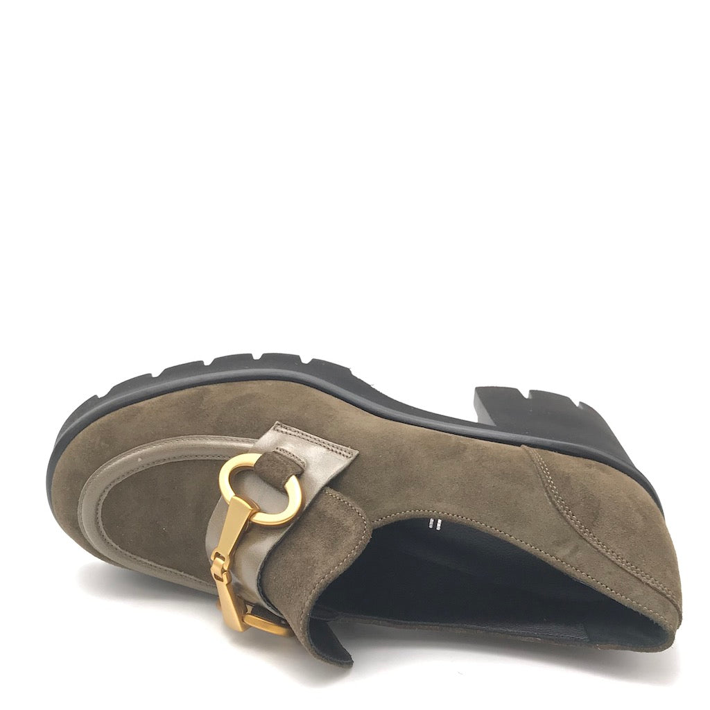 Zulian Calzature Mocassino velour oliva 2025