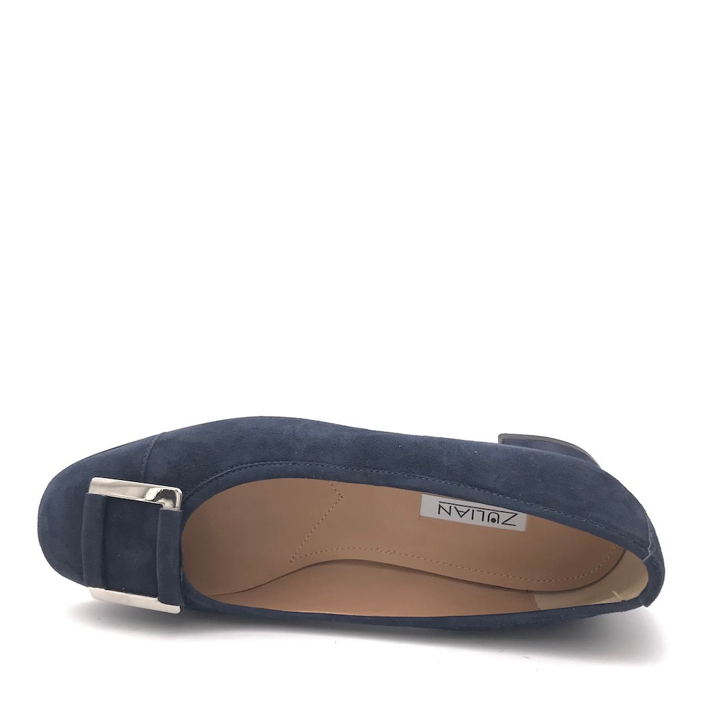 Zulian Calzature Ballerina in camoscio blu Affare Del Giorno