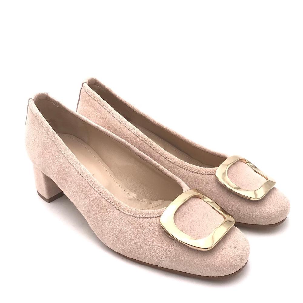 Zulian Calzature Ballerina in camoscio pesca In Vendita