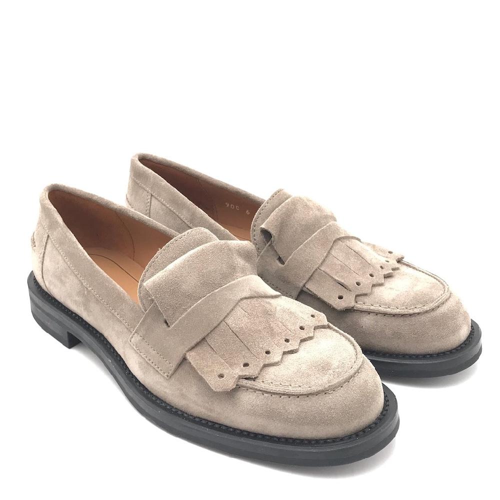 Zulian Calzature Mocassino frangia in crosta sand Nuovo