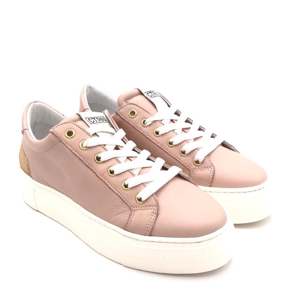 Zulian Calzature Sneakers in pelle rosa cipria Sconto